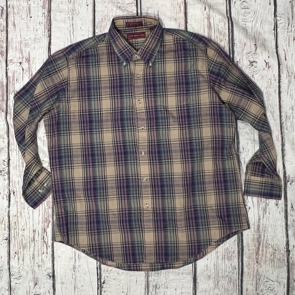 Chaps Ralph Lauren Plaid Button-Down Shirt Long Sleeve Mens Outerwear - Picture 1 of 6